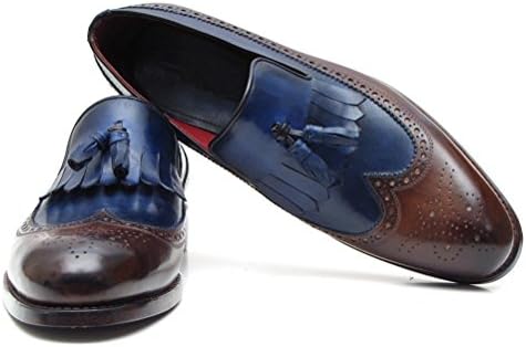 Paul Parkman Kiltie Tassel Loafer Dark Brown & Navy Shoes (ID#KT44BN) Size 10.5-11 D(M) US | Image 3