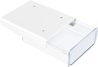 yuntop 1 Pcs Under Desk Drawer, Under Table Hidden Organizer, Plastic Self-adhesive Slide out Under Desk Storage Drawer for Office Dresser Home School Stationery Kitchen (White)