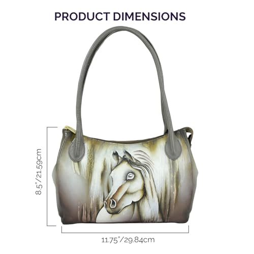 Sac à double compartiment en cuir véritable Anuschka pour vos sorties quotidiennes