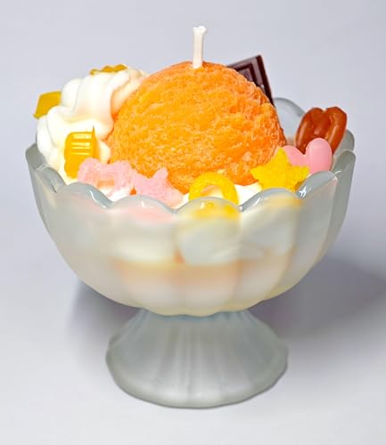 Pandachilla Aroma Candle Peach Ice Cream Style Nature Fragrance Cute Decoration Scented Candle (Fragrant Peach)
