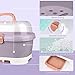 Portable Baby Bottle Drying Rack Storage Box Organizer with Anti-Dust Cover - Purple