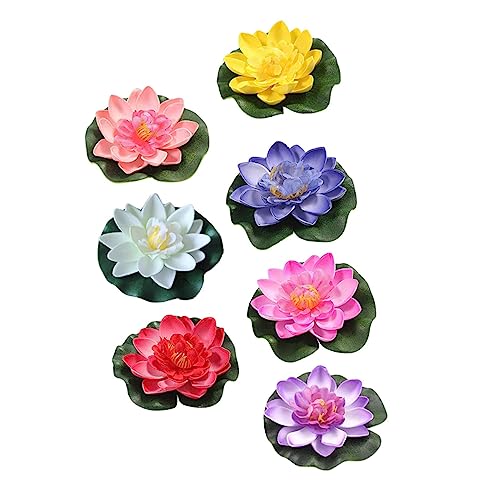 OUNONA Adorno de Artificial 10Cm Decoración Flotante para Estanque 7 Piezas Realista para Piscina y Accesorios de Fotografía