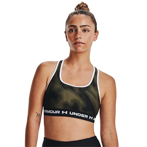Image of Under Armour Womens Crossback Mid Printed Bra