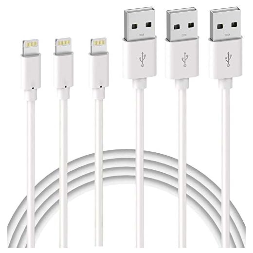 Quntis 3-pack 1m iPhone-laddningskabel, MFi-certifierad USB A till Lightning-kabel, iPhone-kabelsats kompatibel för iPhone SE 2020 11 Pro XS Max XR X 8 Plus 7 Plus 6 Plus 5s SE iPad Pro iPod