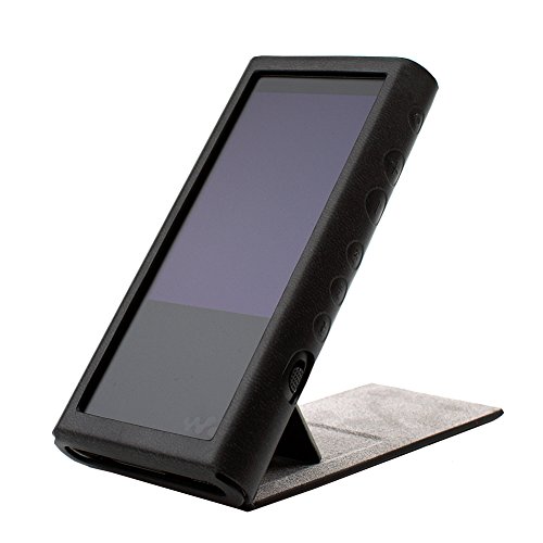 MITER Case for Sony NW-ZX300, Hand Crafted MITER Case Cover [ Patented Stand Case for Sony Walkman ZX300 ] (Black)