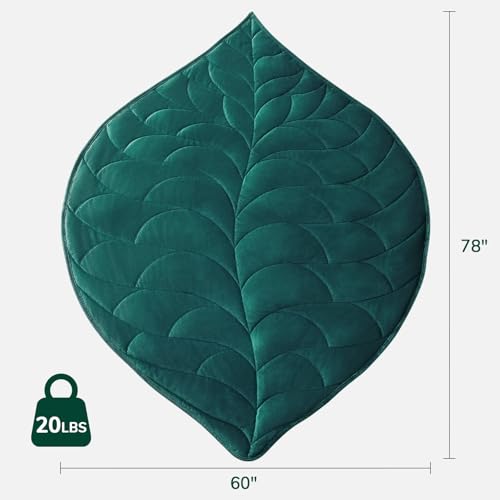 Image of Kaisa Weighted Blanket for Adults (20 lbs,60 inch x 78 inch), Soft Heavy Blanket Machine Washable, Queen Size Weighted Blankets with Glass Beads for Couch and Bed, Green