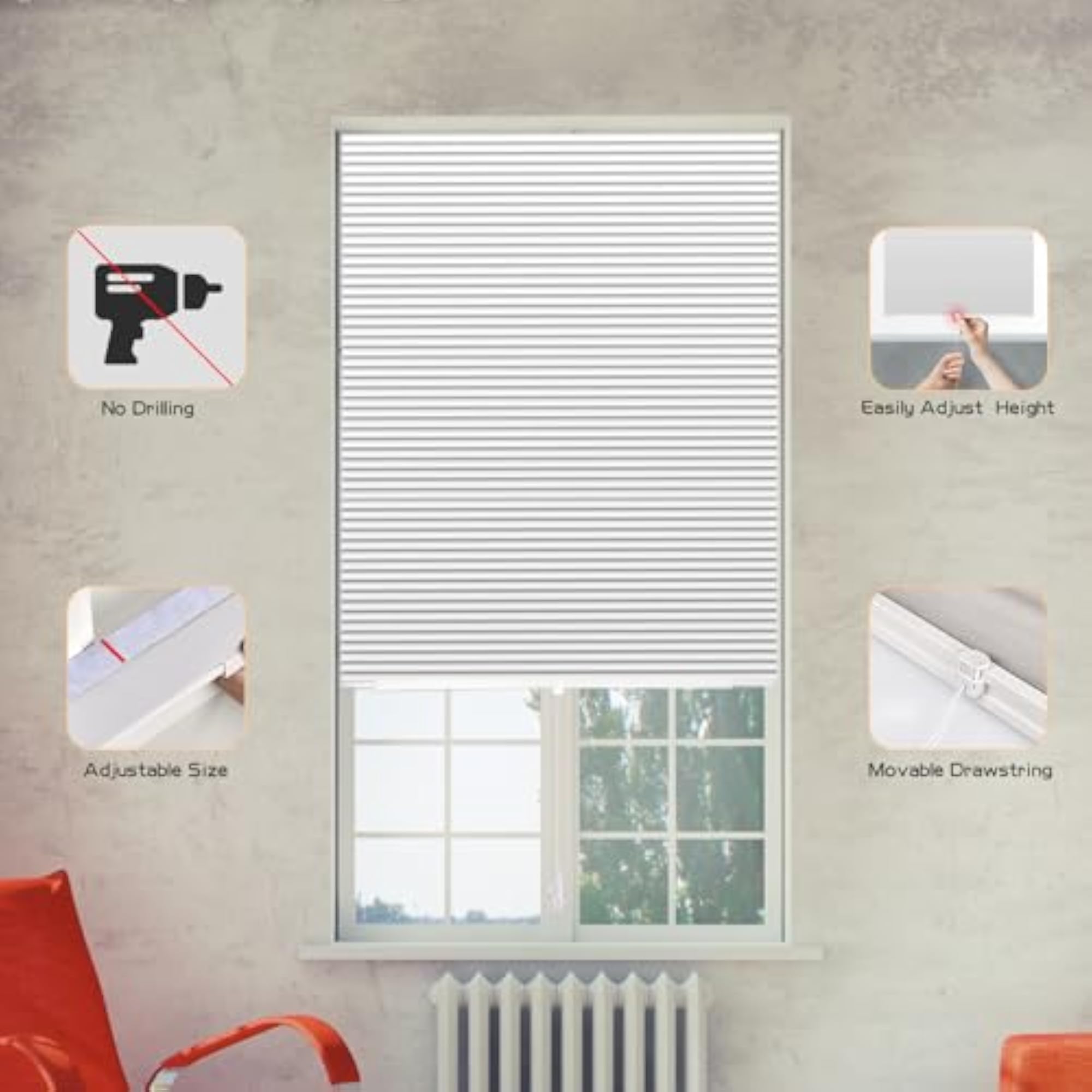Window Blinds Pull Down No Drilling Non Woven Blinds