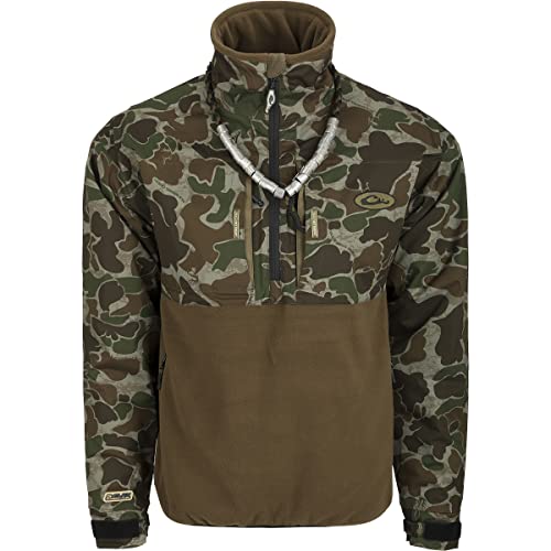Image of Drake Waterfowl Guardian Flex Fleece Eqwader 1 /4 Zip Old School Green Large
