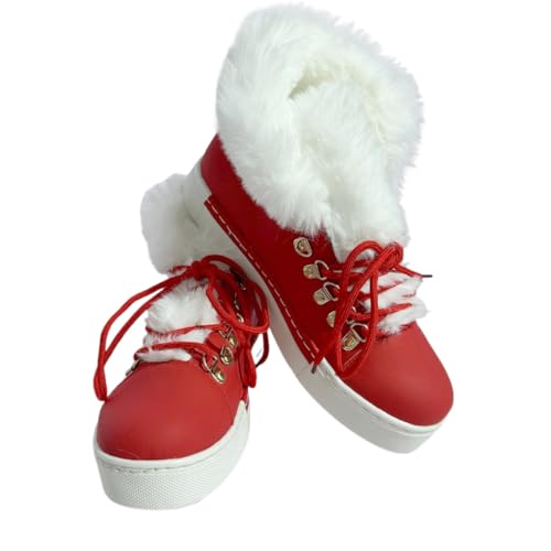 Winter Women's Snow Boots Short Barrel,Plus Size, Fleece Lined Thickened Boots for Cold Weather2