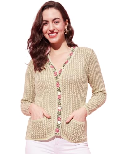 Image of Modeve Women V Neck Ethnic Sweater for Winter||Winterwear||