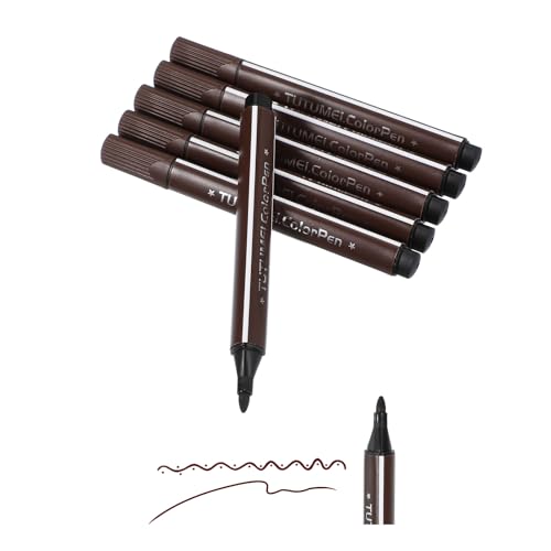 PATIKIL カラーマーカー コーヒー6個セット 洗える塗り絵・落書き用マーカー 太線アートマーカー 水彩ペン 大人 塗り絵ブック スケッチ用