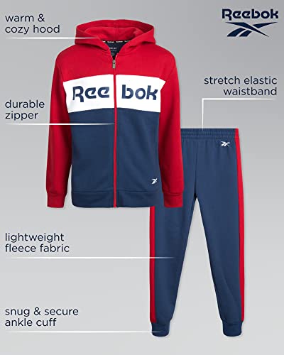 Reebok Boys? Sweatsuit ? Active Fleece Zip Hoodie Sweatshirt and Jogger Sweatpants (4-12), Size 5, V