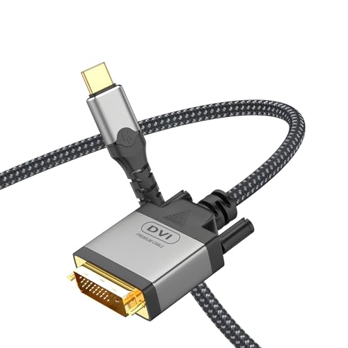 USB-C to DVI Cable - 4K@30Hz Thunderbolt to DVI Cable,USB Type-C to DVI Female, Support 2017-2020 MacBook Pro, Surface Book 2, Dell XPS 13, Galaxy S10 (Weaving - 1.8M)