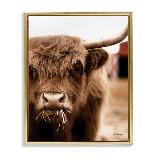 Grazing Cow Farmhouse Portrait, 25 x 31 Inch Canvas in Floater Frame
