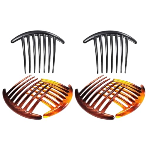 6Pcs Peines para Peinado Francés, Plástico Negro y Marrón miniatura 1