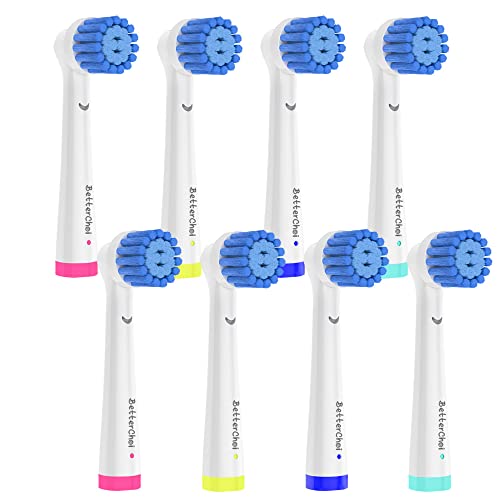 8 Pack Sensitive Gum Care Replacement Brush Heads Compatible with Oral B Electric Toothbrush