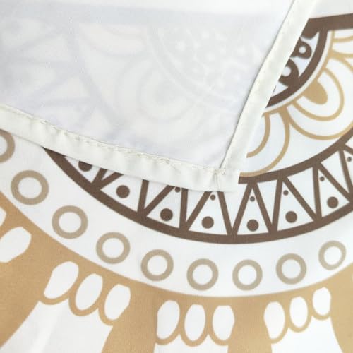 Image of Styleys Dining Table Cover 6 Seater Waterproof with Chair Covers | Table Cover Cloth | Dining Table Cover Clothe Combo - 1 Table Cover + 6 Chair Cover, White Mandala Print, XKFSZB-11