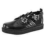 Wadenumfang (cm): N/A Creeper-615 zwarte lage unisex creepers met gespen - Emo Gothic