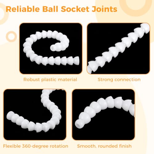 170 Pcs Doll Armature Set with X Y Connectors - Doll Skeleton 16mm Flexible Ball Socket Joints, DIY Plastic Body Model Figure Frame for Stuffed Animals Bear Dolls - Thumbnail 5