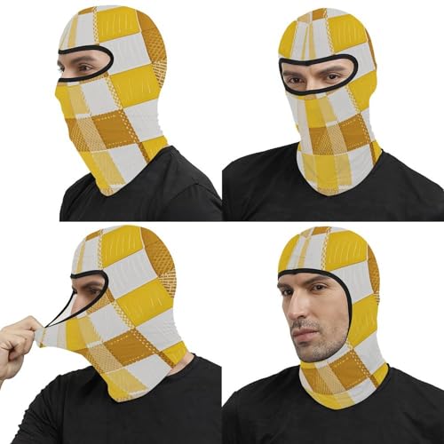 Balaclava para Hombres Mujeres Blanco y Amarillo Impreso, Máscara Facial Térmica para Invierno, Protección contra Frío y Viento, Ideal para Esquí, Motocicleta y Actividades al Aire Libre miniatura 5