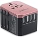 Universal Travel Power Adapter - EPICKA All in One Worldwide Wall Charger AC Plug Adaptor with 5.6A Smart Power and 3.0A Type-C for USA EU UK AUS (Rose Gold)