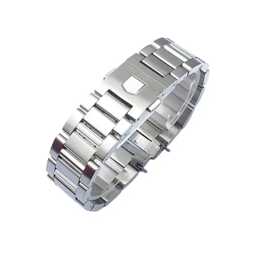 Bracelet en acier argenté pour homme 22 mm, maillons robustes pour Tag Heuer Carrera