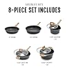 GreenLife 8 Piece Ceramic Nonstick Cookware Set, Induction Suitable Non Toxic PFAS-Free Pots & Pans, Dishwasher Safe, Cooking Set, Stock Pot, Saucepans & Frying Pans, Kitchen Cooking, Granite Black #3