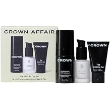 CROWN AFFAIR The Mini Air Dry Hair Set - Leave-In Conditioner, Texturizing Mousse, and Finishing Gel for Natural Styling Travel Sizes