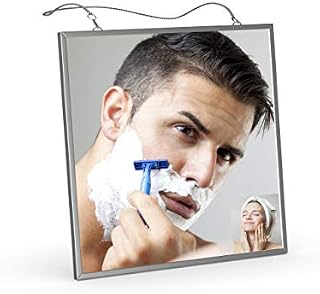 Liootech Fogless Shaving Shower Mirror, Fog Free Mirror Narrow Bezel Ultra-Thin 6.7 inch Metal