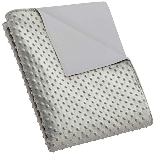 5 STARS UNITED Weighted Blanket Cover – 41”x60”, Grey, Minky Fleece | Cotton