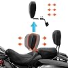 FOVPLUE Two-up Seat w/Rider Backrest, Low-Profile Driver Passenger Pillion Seat +Adjustable Backrest Pad for 2009-2024 Harley Touring CVO Road Glide Road King Street Glide Electra Glide FLHTKSE,WHITE