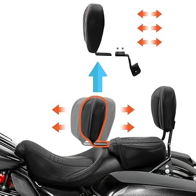 FOVPLUE Two-up Seat w/Rider Backrest, Low-Profile Driver Passenger Pillion Seat +Adjustable Backrest Pad for 2009-2024 Harley Touring CVO Road Glide Road King Street Glide Electra Glide FLHTKSE,WHITE