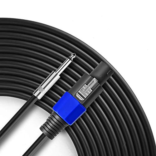 2pack 50 ft speakon to 1434 male speaker cables professional 12 gauge awg wire audio amplifier connection cord djpa speaker cable wire with twist lock