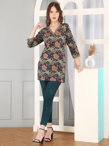 AnjuShree Choice Women Indian Cotton Short Kurti Tunic | ORDER 1 SIZE BIGGER3