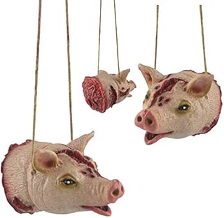 Hosfairy Halloween Props Tattered Fingers/Bat/Brain/ with Hooks Tattered Foot/Mouse/Small Hand/Small Foot/Liver/Heart/Eyeball/Spider for Party Supplies (1Pcs Pig)