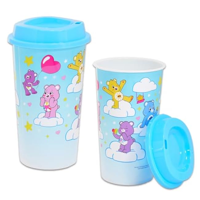 Care Bears Travel Cup Set - Bundle of Travel Mug with Lid Plus Stickers, More | Care Bears Coffee Mug School Supplies