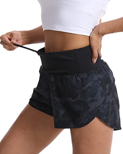 Kcutteyg Running Shorts For Women With Liner High Waisted Lightweight Womens Workout Shorts With Back Pocket- 4 Inch thumb #1