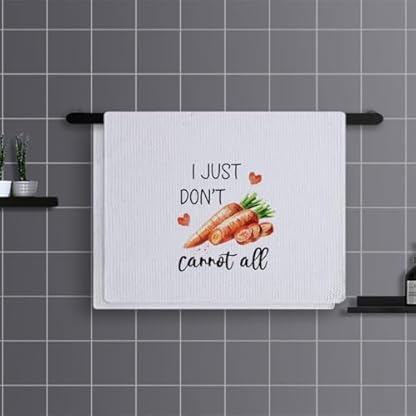 Geschirrtücher Karotte Orange Herz Handtücher Waffeltücher Küchentücher Geschirrhandtücher Saugfähige Trockentücher Küche Multi-Purpose Abtrockentücher Küche Handtuchset 4 Stück (40x60cm) – Bild 3