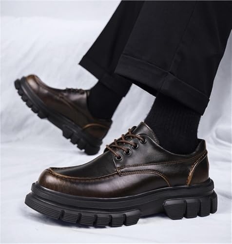 Retro Dress Oxford Shoes Platform Lace Up Casual Round Toe Non Slip Heightening Shoes Business Commuting Party Daily4