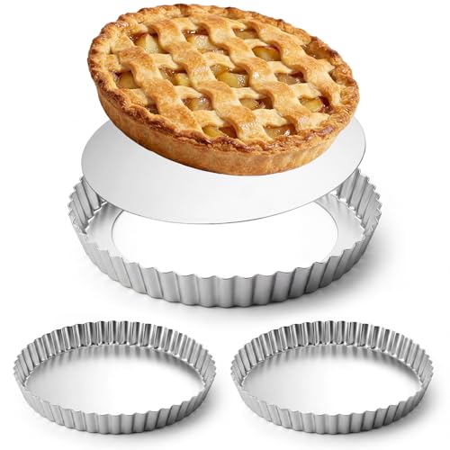 La mejor selección de Moldes para quiche y tarta de frutas disponible en línea. 39 Hushee - Juego de 2 moldes para tartas de 9 pulgadas con parte inferior extraíble antiadherente de acero al carbono para moldes de horno para pasteles, quiches, tartas de frutas...