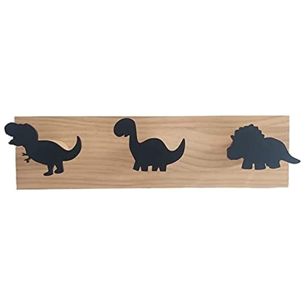 Cintres de porte en bois dinosaure avec crochets muraux robustes pour crèche