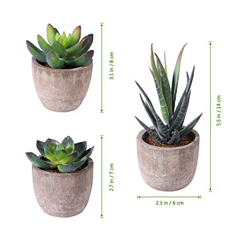 Ounona 3Pcs Faux Succulents/Artificial Cactus/Simulation Cacti Potted Plants Home Bonsai Decor Garden Greenery 1 #TOP3