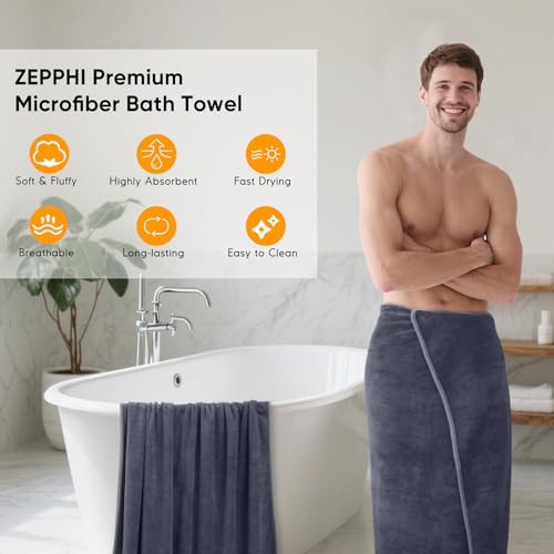 Zepphi Badetuch groß XXL Größe 100 x 200 cm Badetücher Saunatuch Mikrofaser Baumwolle, Weich, saugfähige