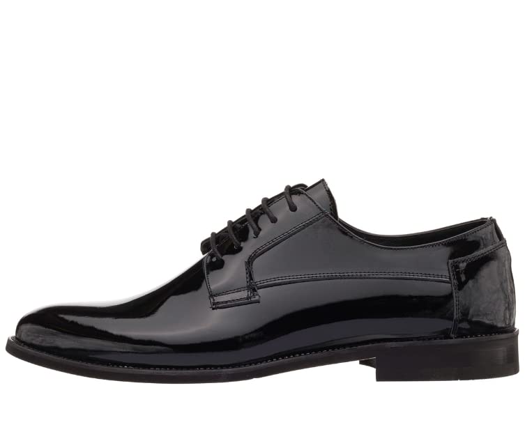 DALGALA Men's Black Patent Leather Big Size Handmade Plain Toe Formal Dress Shoes2