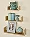 Greenco Set of 3 Floating “U” Shelves, Easy-to-Assemble Floating Wall Mount Shelves for Bedrooms and Living Rooms, Natural Finish