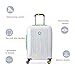 DELSEY PARIS Christine Expandable Luggage, fashionable and Unique, Glossy Exterior with 360 Spinner Wheels, Lockable Telescoping Handle, Men and Women, White with Teal Trim, Large Check-In 28-Inch