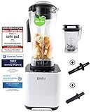 KeMar Kitchenware KSB-200 Hochleistungsmixer, Standmixer, LED Touch Bedienung, 1.500W, 30.000 U/min, inkl. 1 + 2 Liter Behälter BPA-frei, 6 Programme, manuelle Einstellung, Weiß