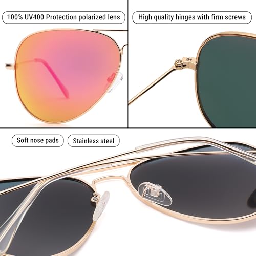 Image of Pro Acme Aviator Sunglasses for Men Women Classic Polarized UV400 Protection