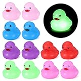 12pcs LED Rubber Ducks Car Accessories, Light Up Dashboard Decorations for Car Desk Office Party Decor, Fashionable Duck Car Ornaments with Easy Installation