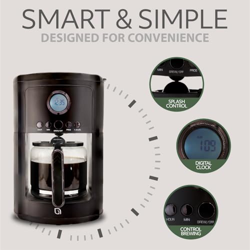 Image of WILLOW Eco Series 12 Cup Drip Coffee Maker, 24 HR Drip Coffee Maker, Glass Coffee Maker with Glass Coffee Maker